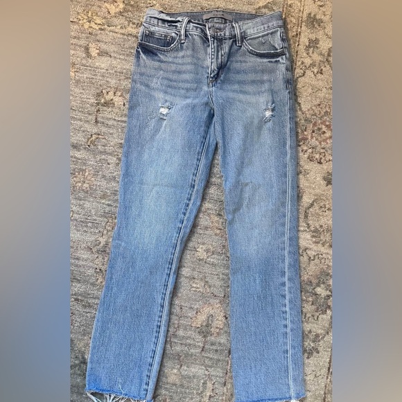 Joe's Jeans Distressed Skinny Ankle Denim Jeans Raw Hem Size 24 - Picture 9 of 10